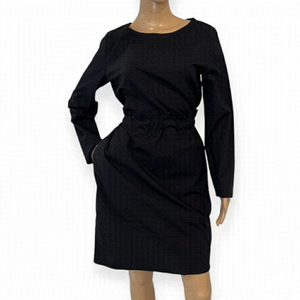 COS Black Long-Sleeve Midi Dress
